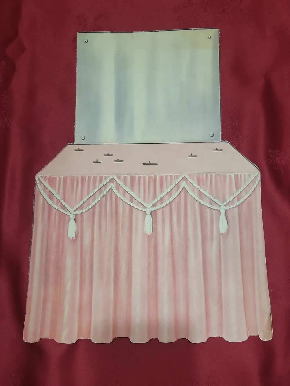 Vintage 1940's Paper Doll Vanity Table Set